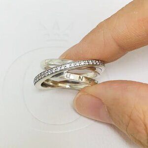 Crossover Pavé Triple Band Ring S925 Sterling silver